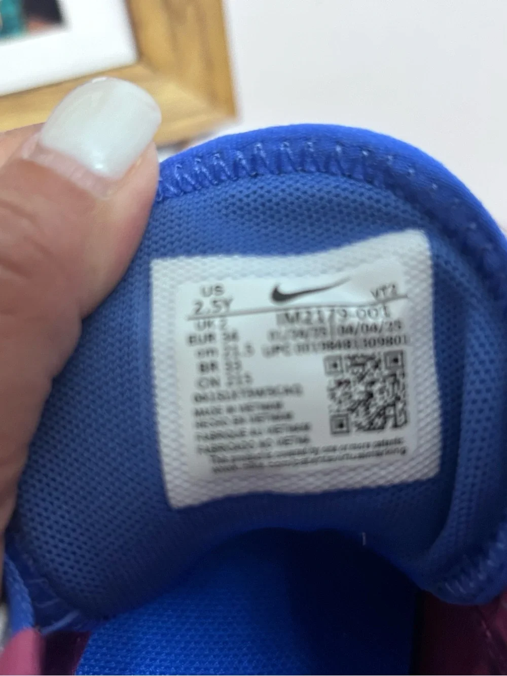 Nike Kids Mesh Sneakers in White, Blue & Pinkish Purple